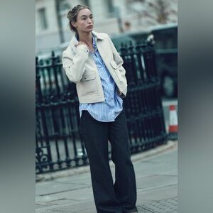 Brand New Zara soft Cream Zippered Jacket